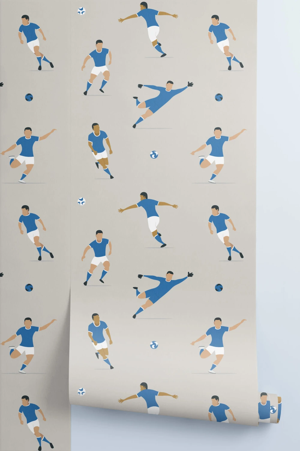 Copii albastru jucători de fotbal Wallpaper
