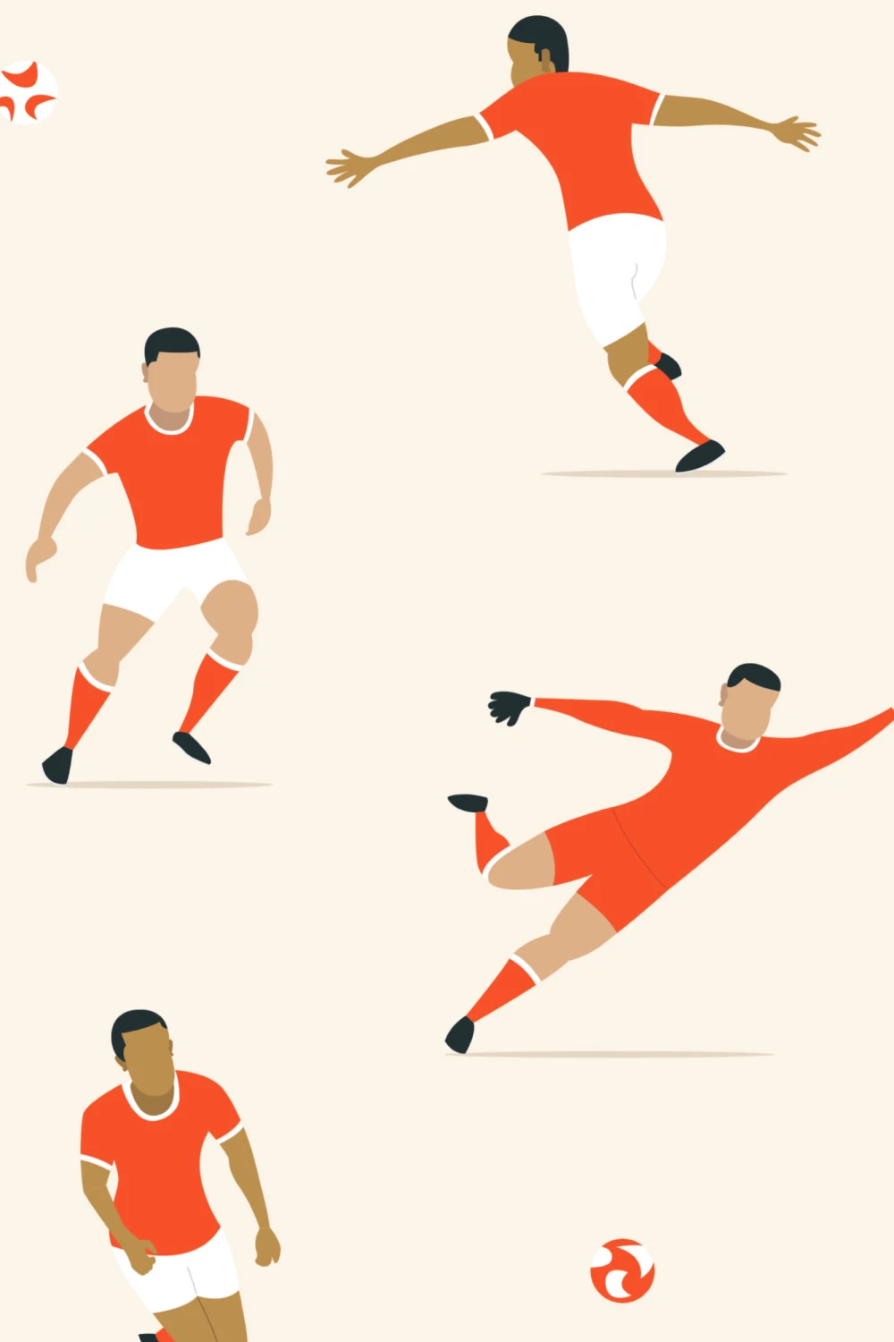 Kids Red Soccer Players Wallpaper