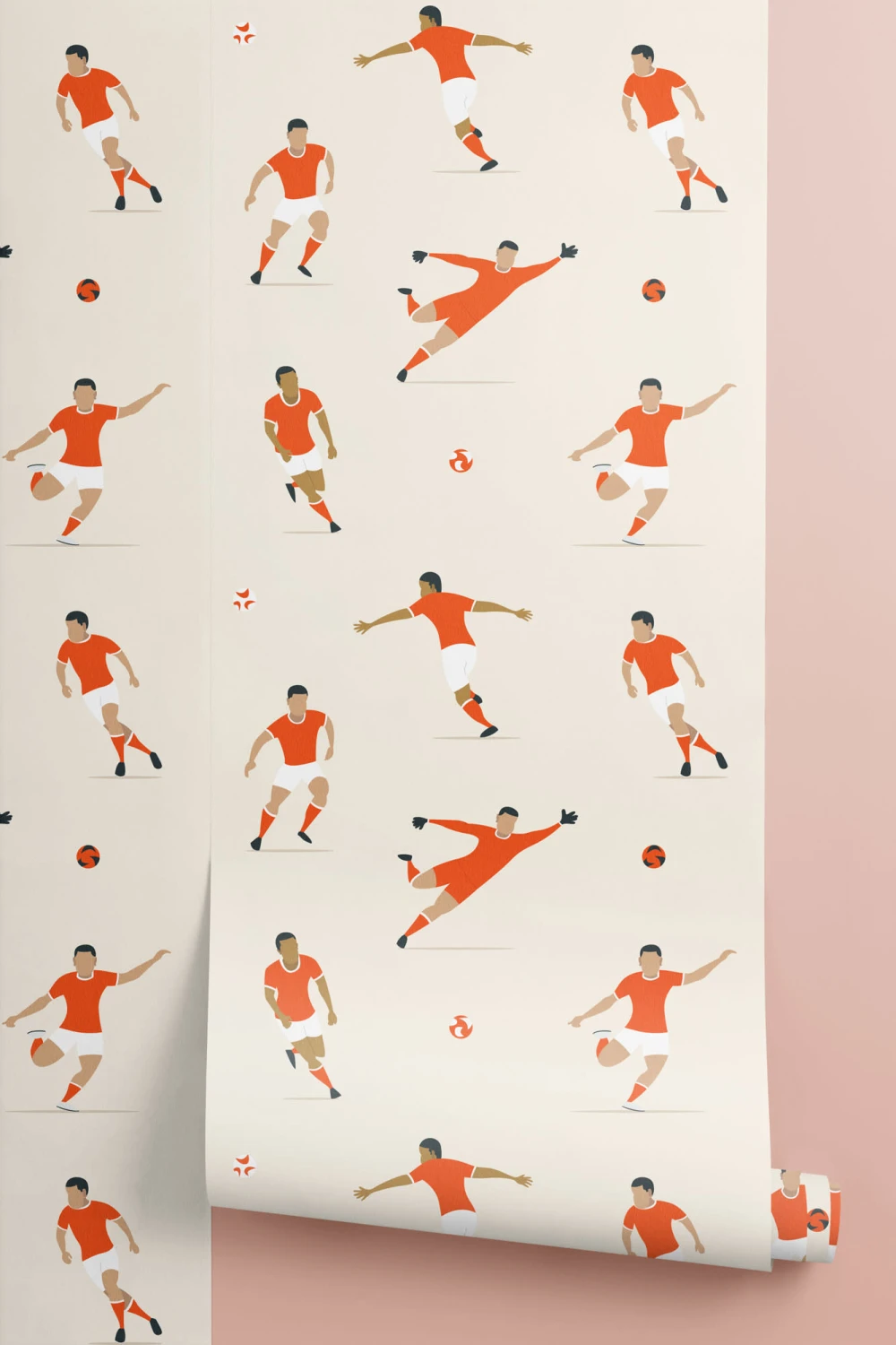 Kids Red Soccer Players Wallpaper