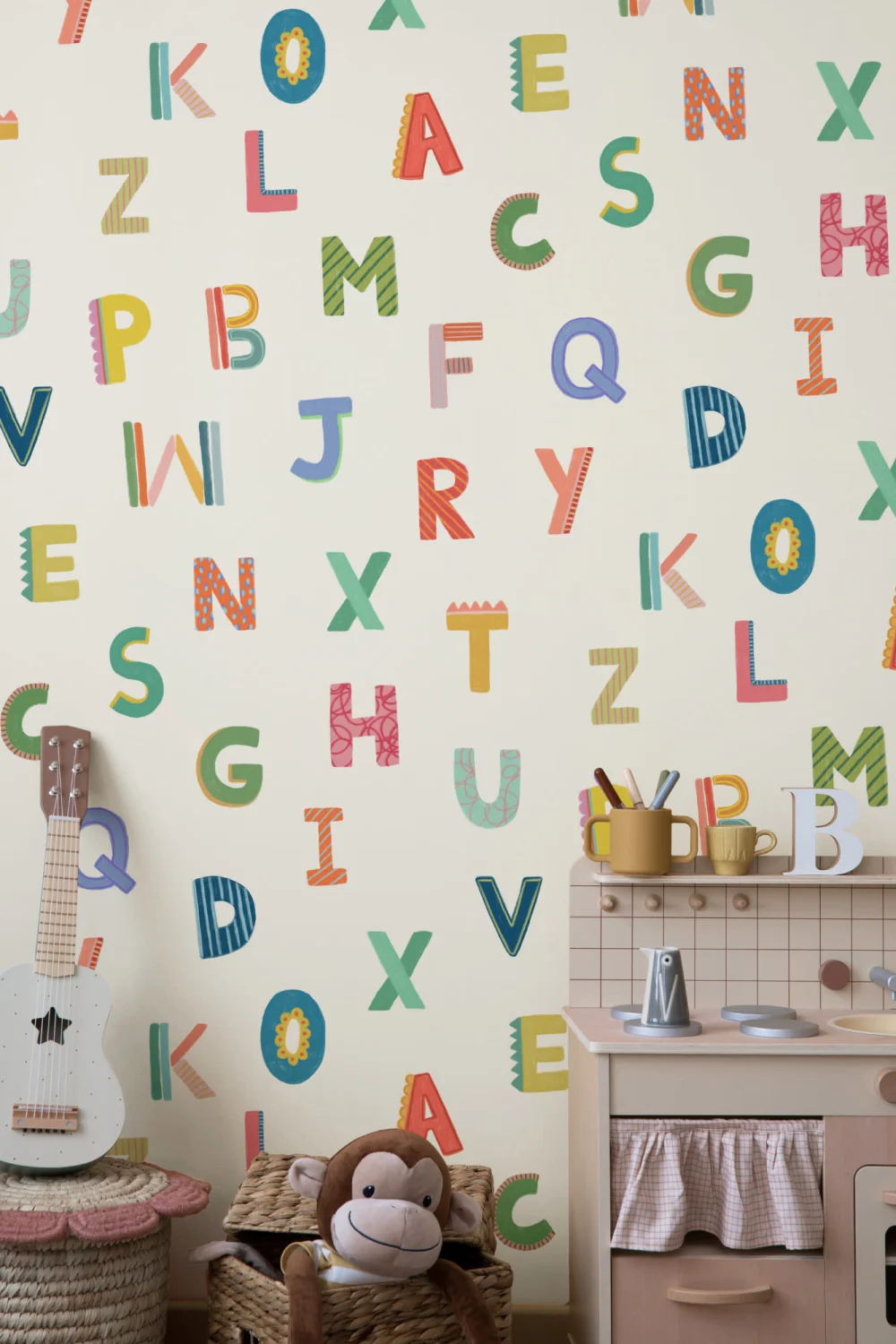 Colorful Kids Alphabet Wallpaper