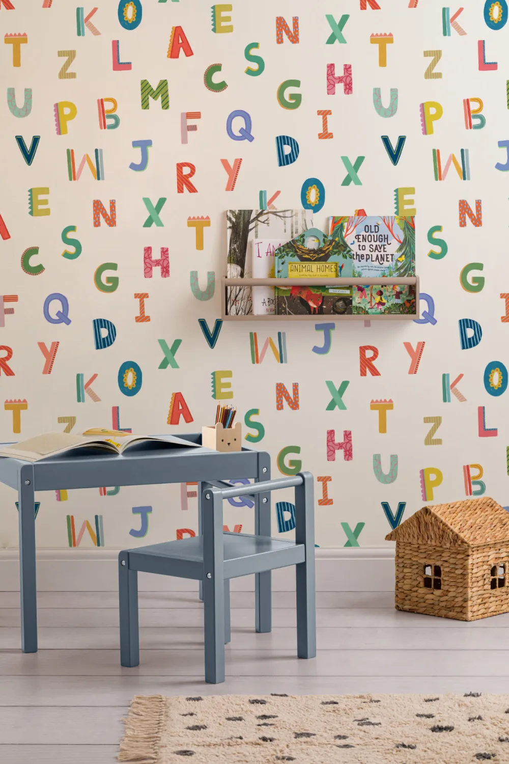 Colorful Kids Alphabet Wallpaper
