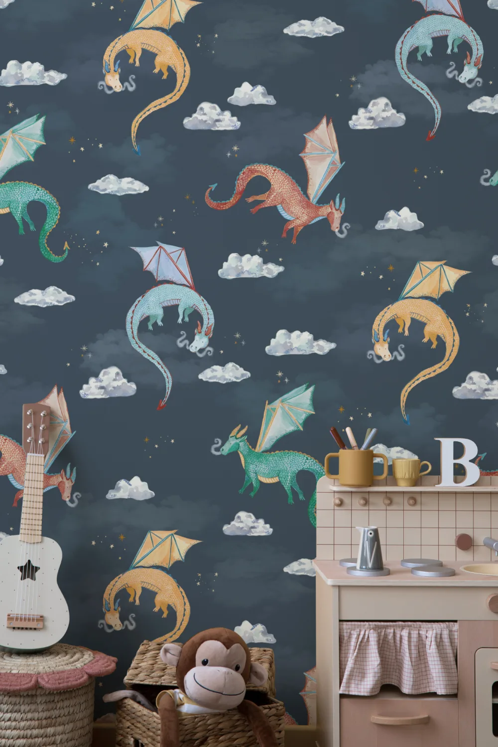 Kinderen marine sterrenhemel draken behang