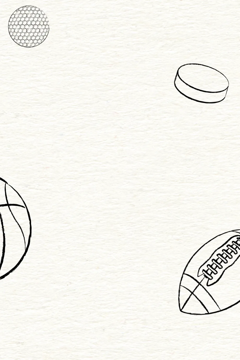 Papel pintado infantil neutro Ilustración de deportes