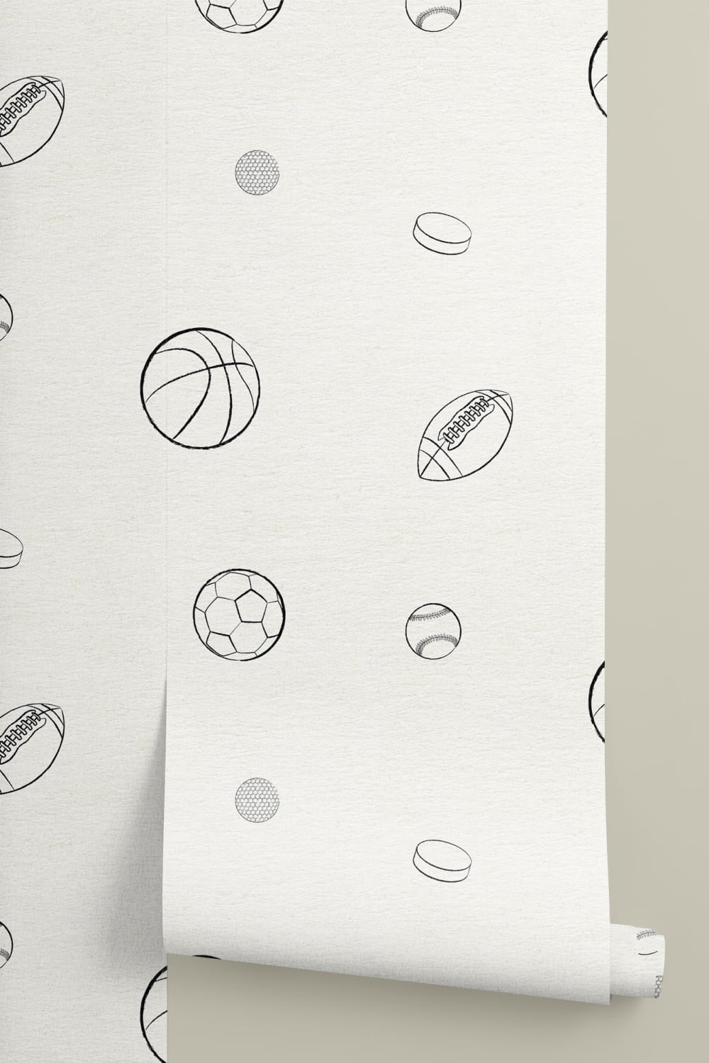 Papel pintado infantil neutro Ilustración de deportes