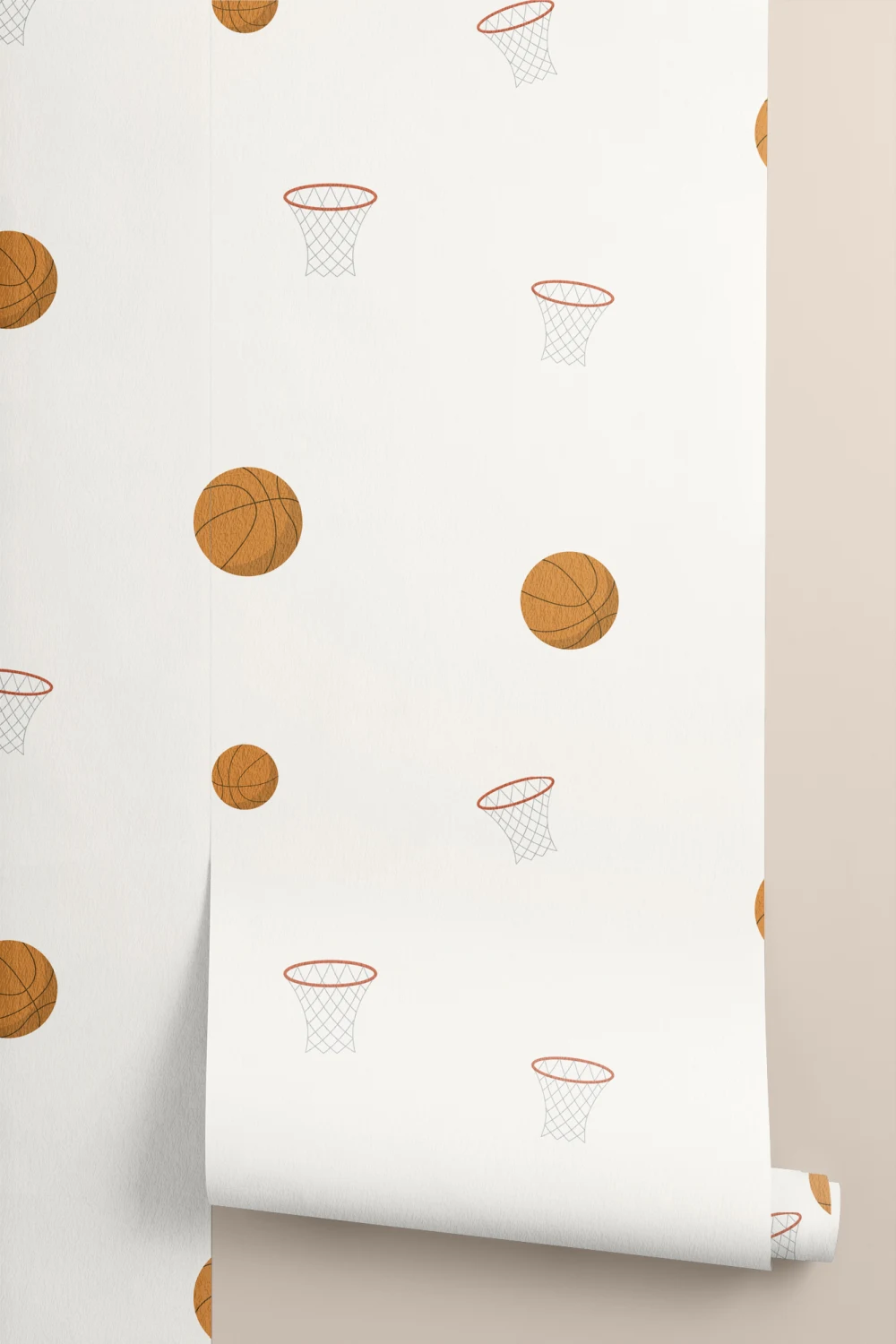 Kinderen basketbal sport illustratie behang