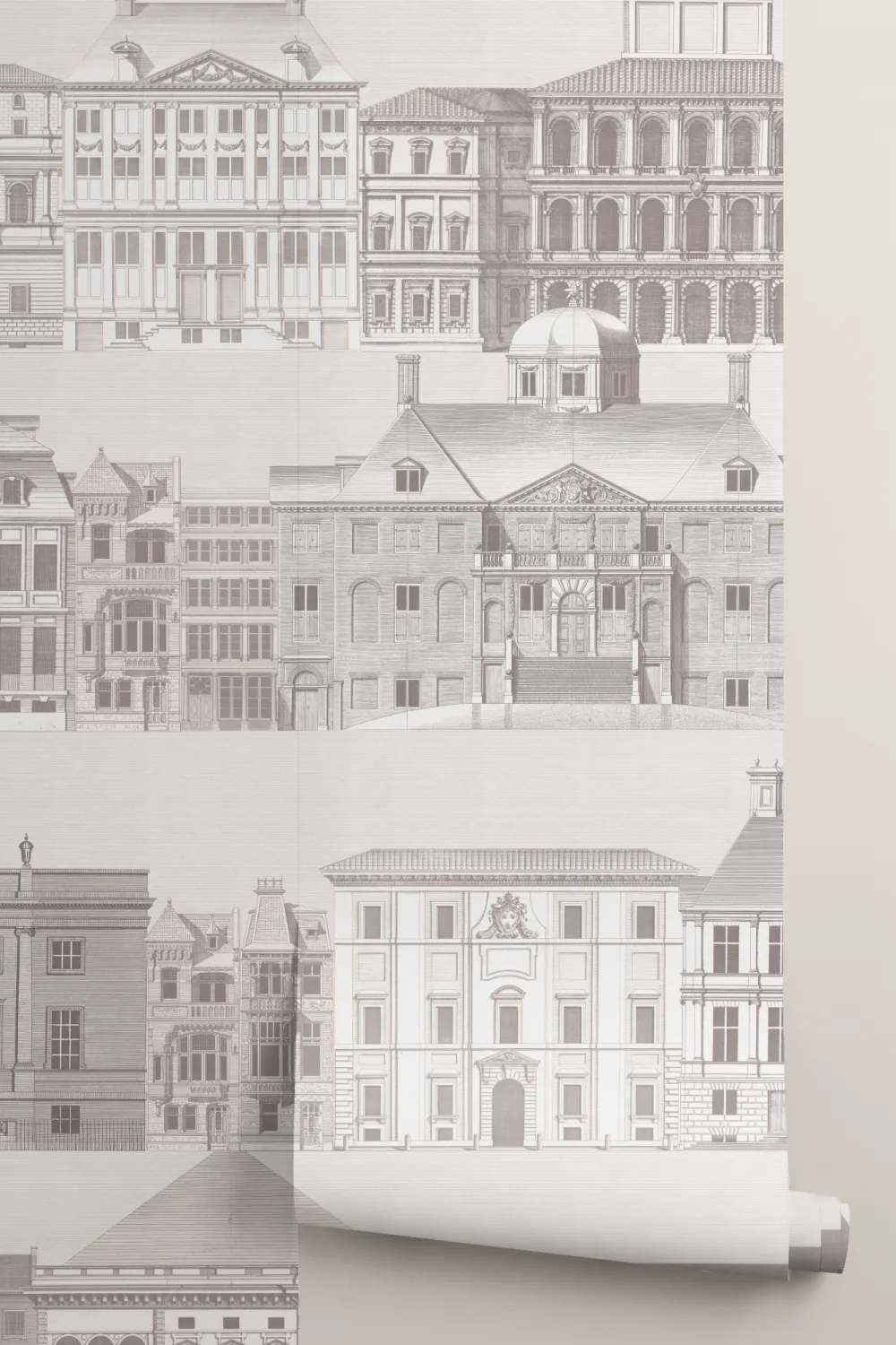 Metropolis grå arkitektonisk fototapet av Jan Matthysz og Pieter Jansz Post