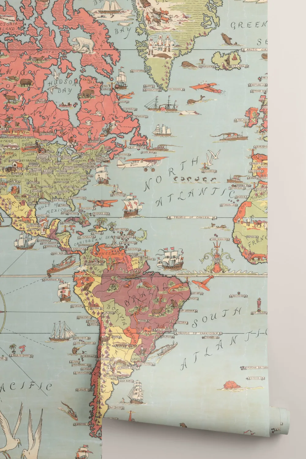 Kids Vintage World Map Wallpaper Mural