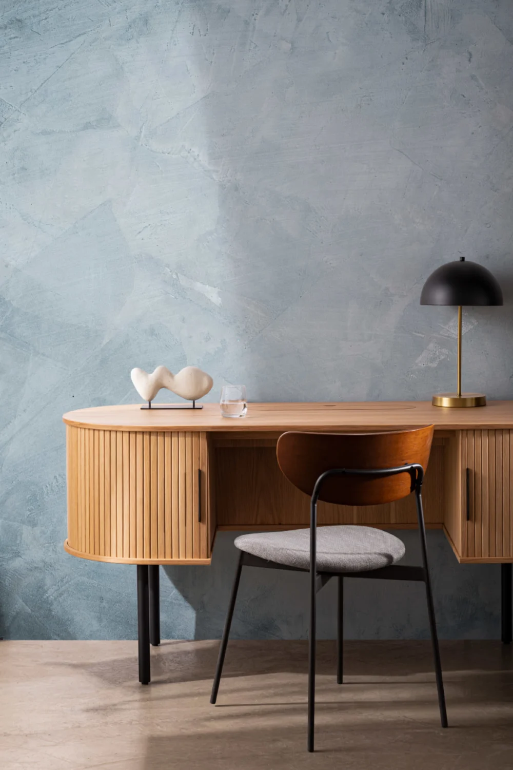 Ruw Blauw Render Behang Muurschildering
