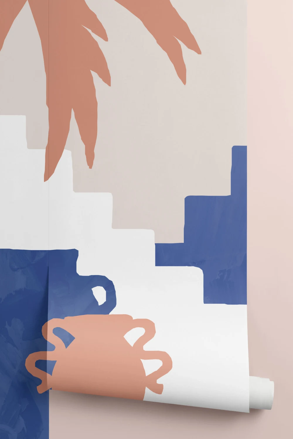 Minimalistisch mediterraan landschap muurschildering