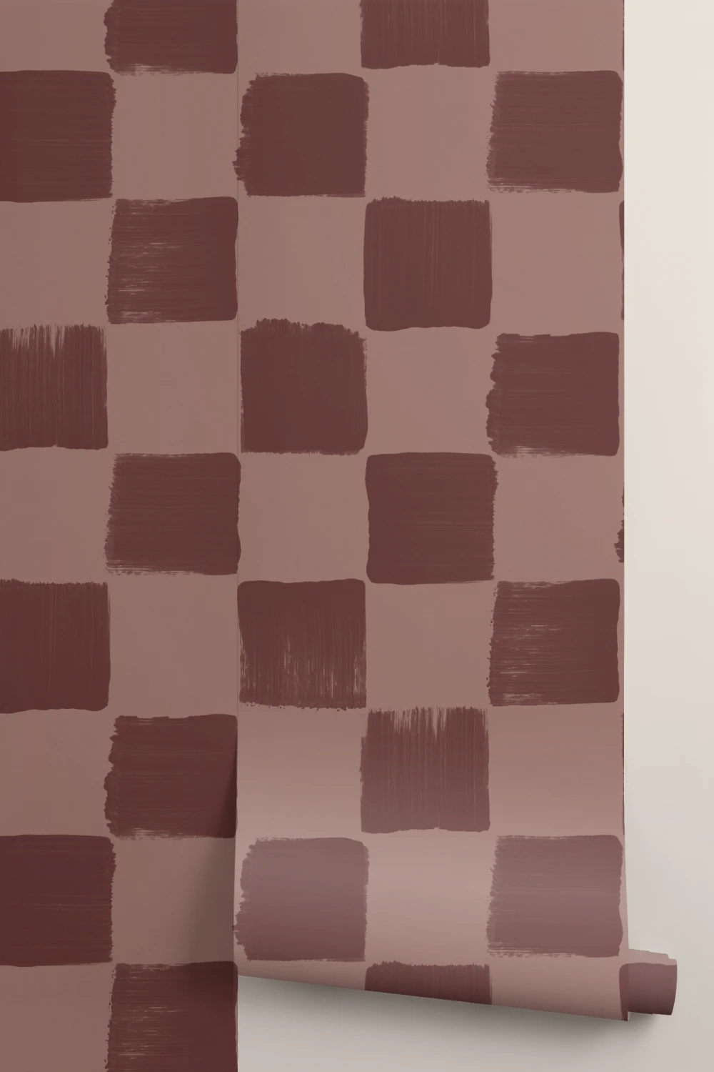 Rich Red Checkered Abstract Art Wallpaper for Elegance