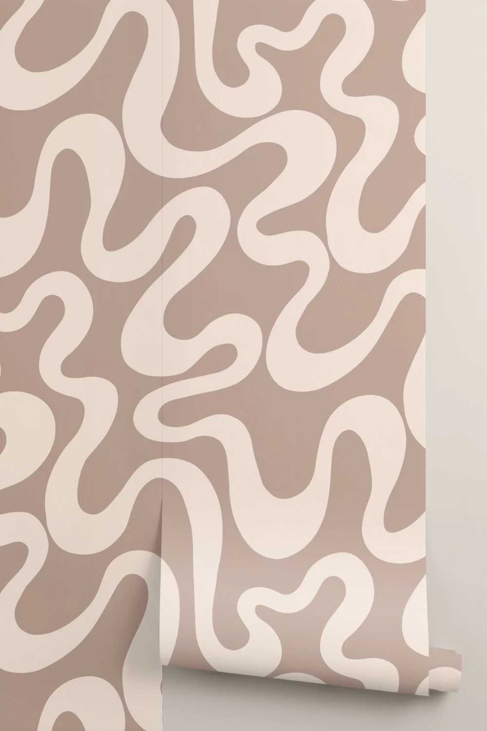 Warm Brown Swirl Abstract Pattern Wallpaper