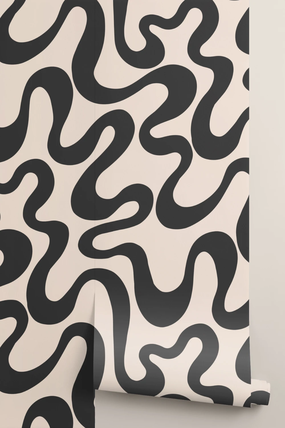 Papier peint noir audacieux à motif abstrait Vibe Design