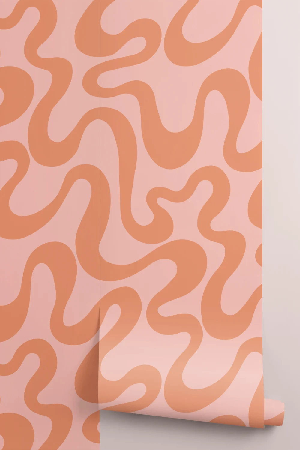 Vibrant Pink And Orange Abstract Retro Pattern Wallpaper