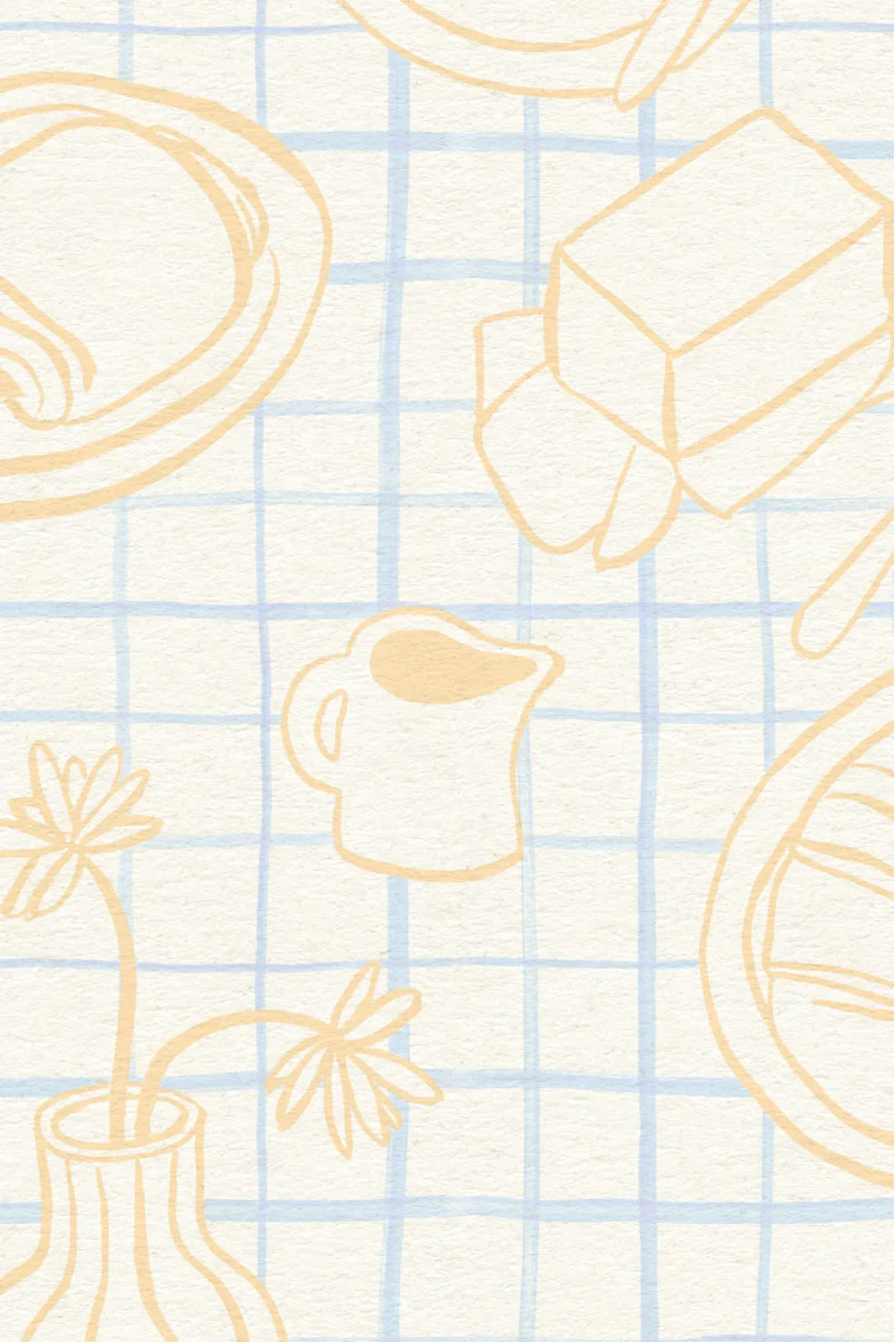 Blue French Breakfast Wallpaper