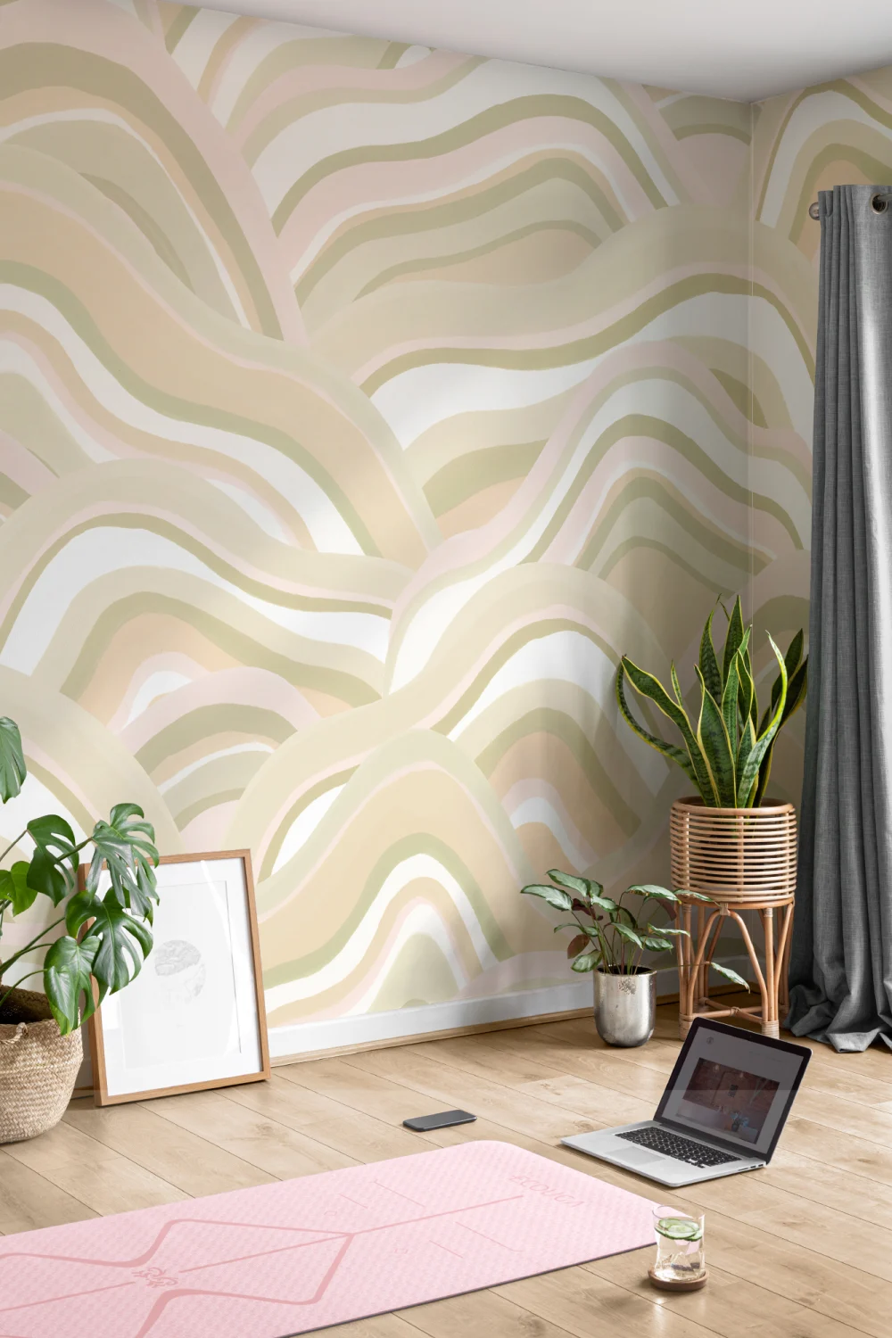 Mural de papel pintado Dunas abstractas verdes