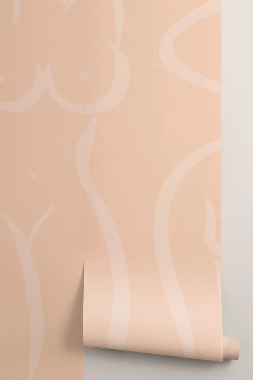 Panoramique illustration de femme nue en Peach Fuzz