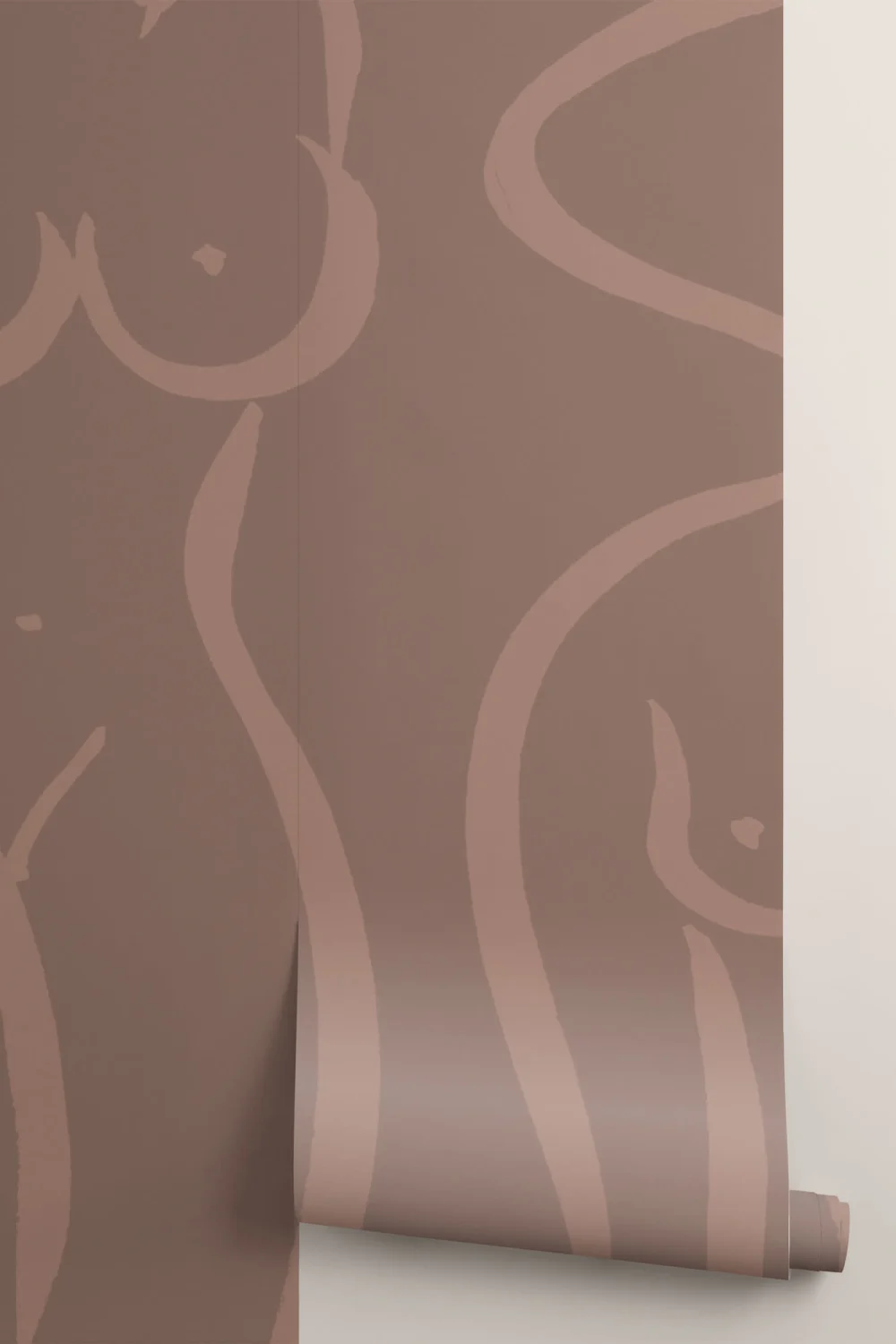 Panoramique illustration de femme nue en brun