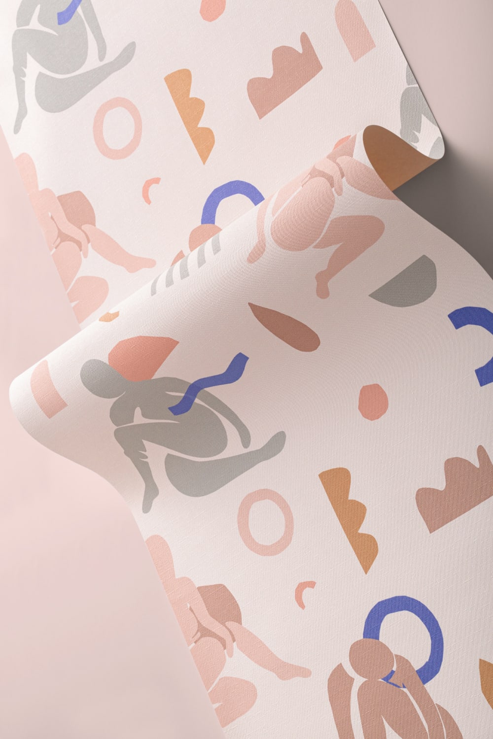 Neutral & Pastel Pink Abstract Shapes Pattern Wallpaper Mural