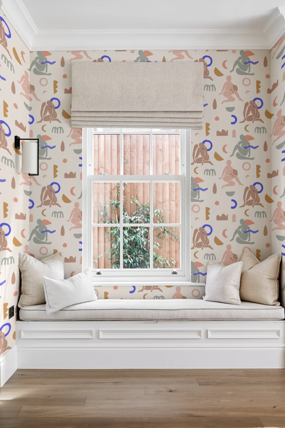Neutral & Pastel Pink Abstract Shapes Pattern Wallpaper Mural