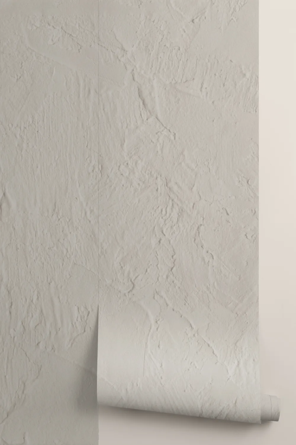 Modern Plaster Effect Mural in Stone Gray