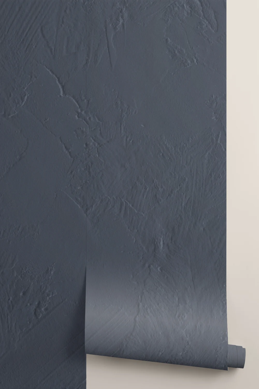 Modern Plaster Effect Mural in Navy