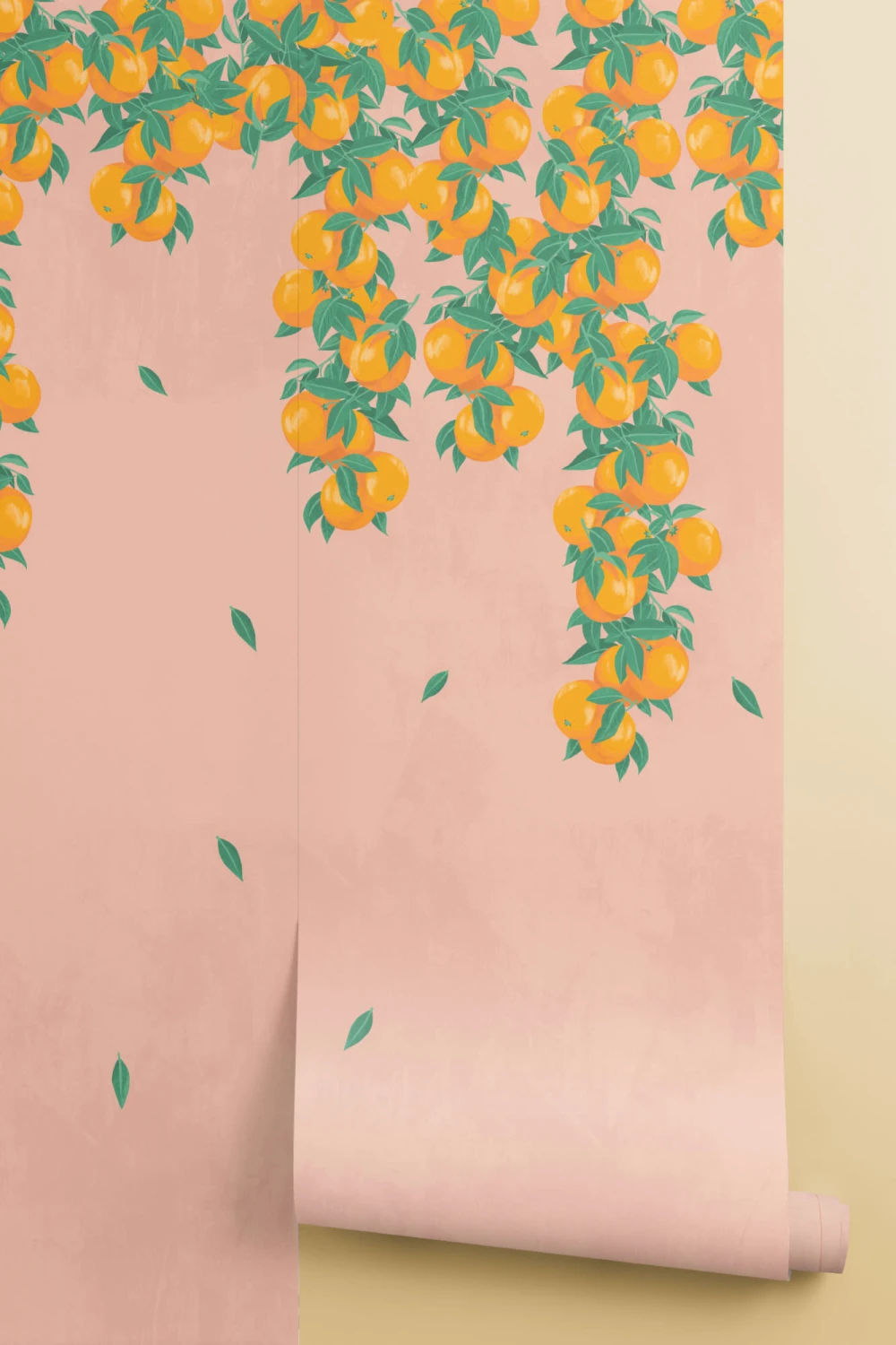 Pink & Orange Fruit Painterly Wallpaper Mural