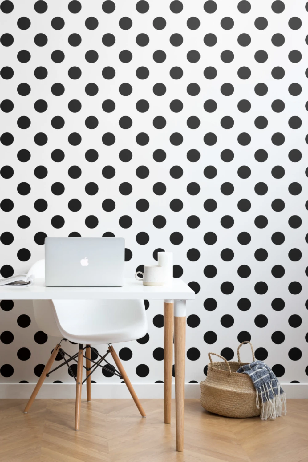 Black Polka Dots Wallpaper Mural