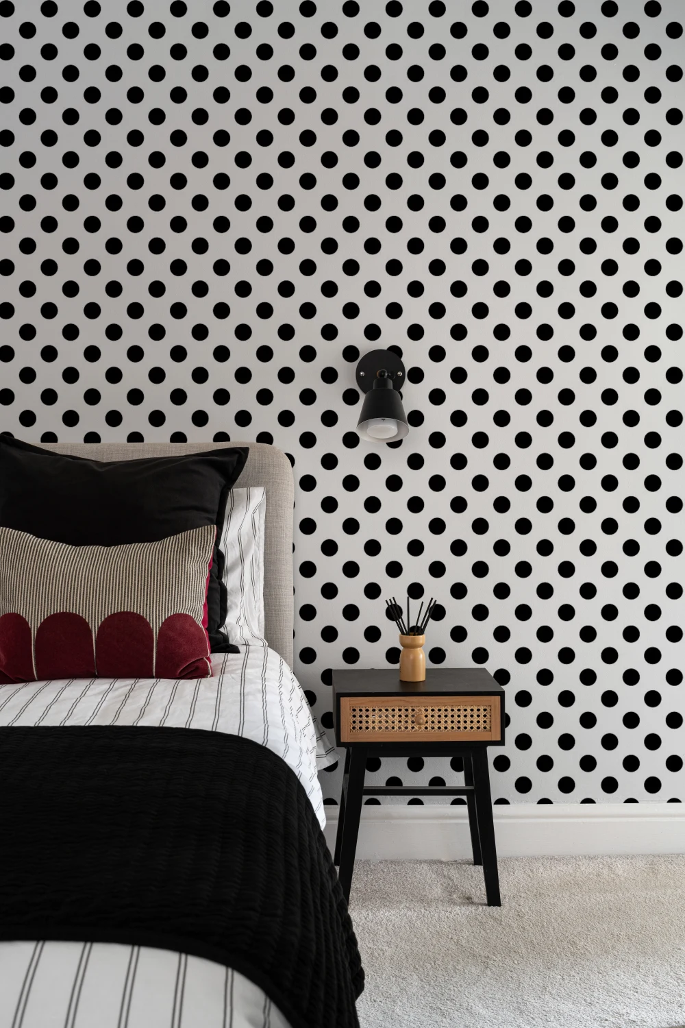 Black Polka Dots Wallpaper Mural