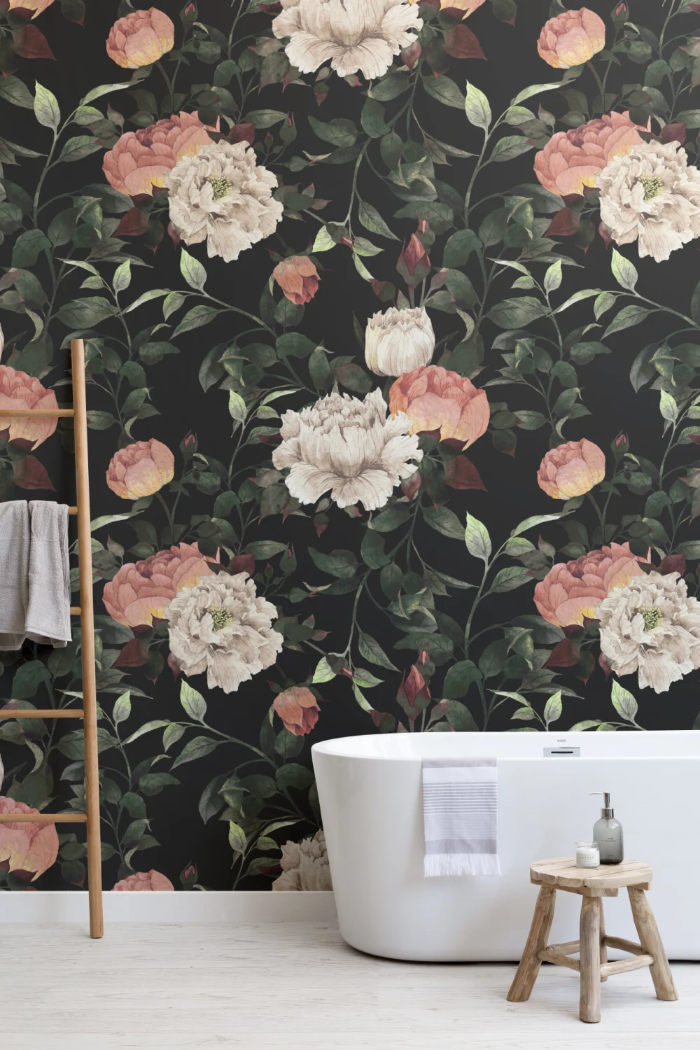 Dark Vintage Floral Wallpaper Mural
