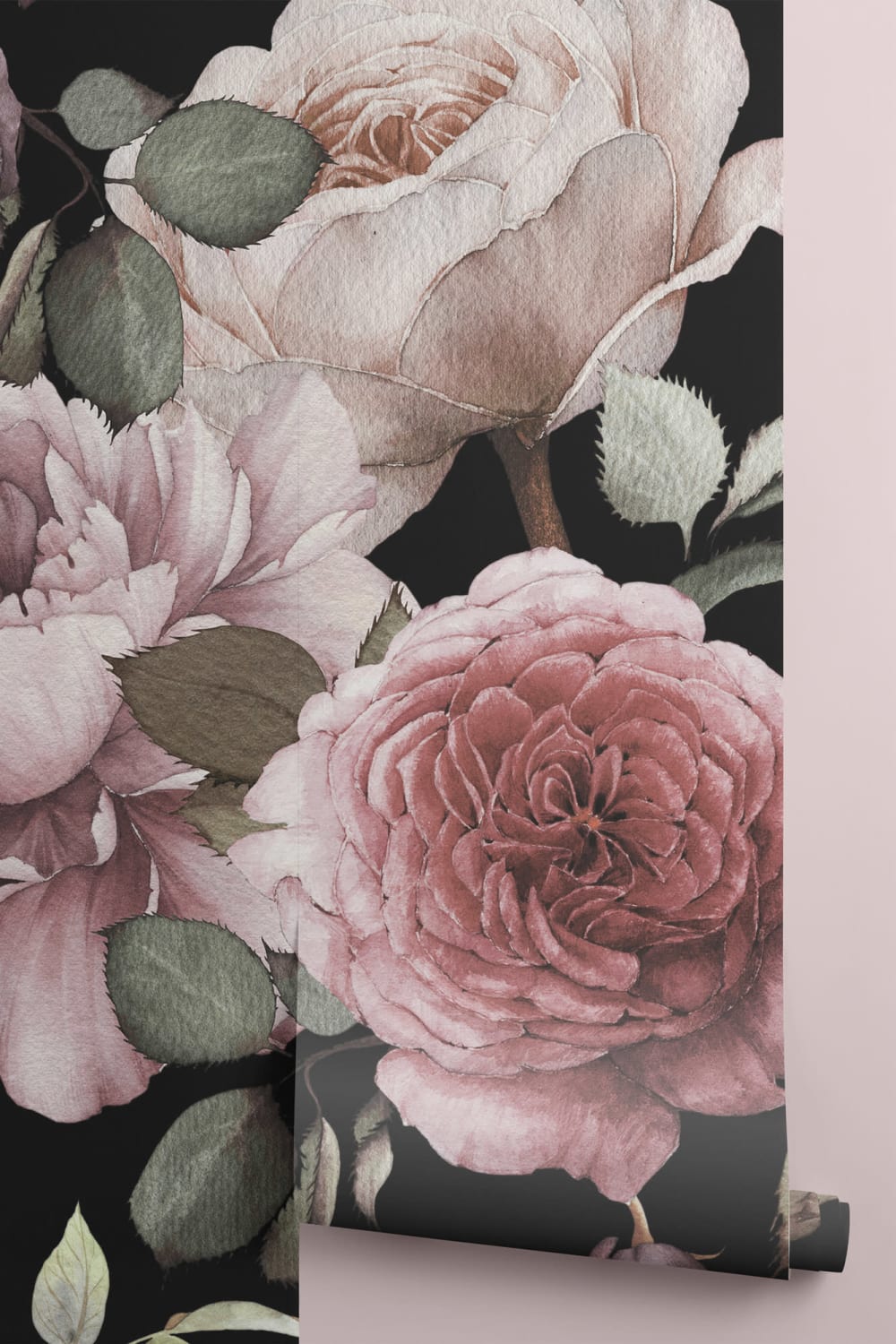 Paars & Roze Donker Bloemrijk Behang Muurschildering