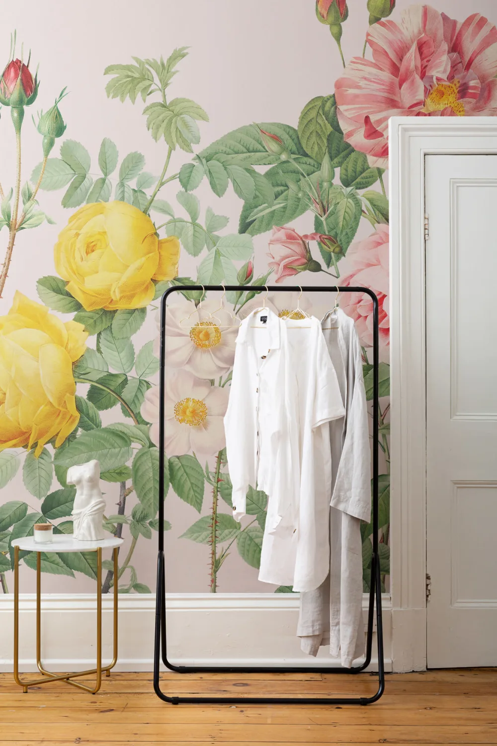 Pink Spring Flowers Vintage Floral Wallpaper Mural