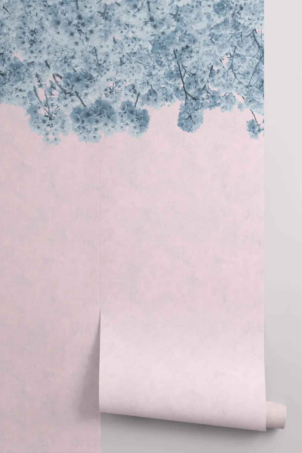 Blue & Pink Sakura Cherry Blossom Tree Wallpaper Mural