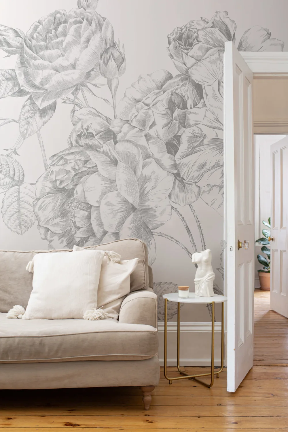Gray mare ilustrate trandafiri tapet mural