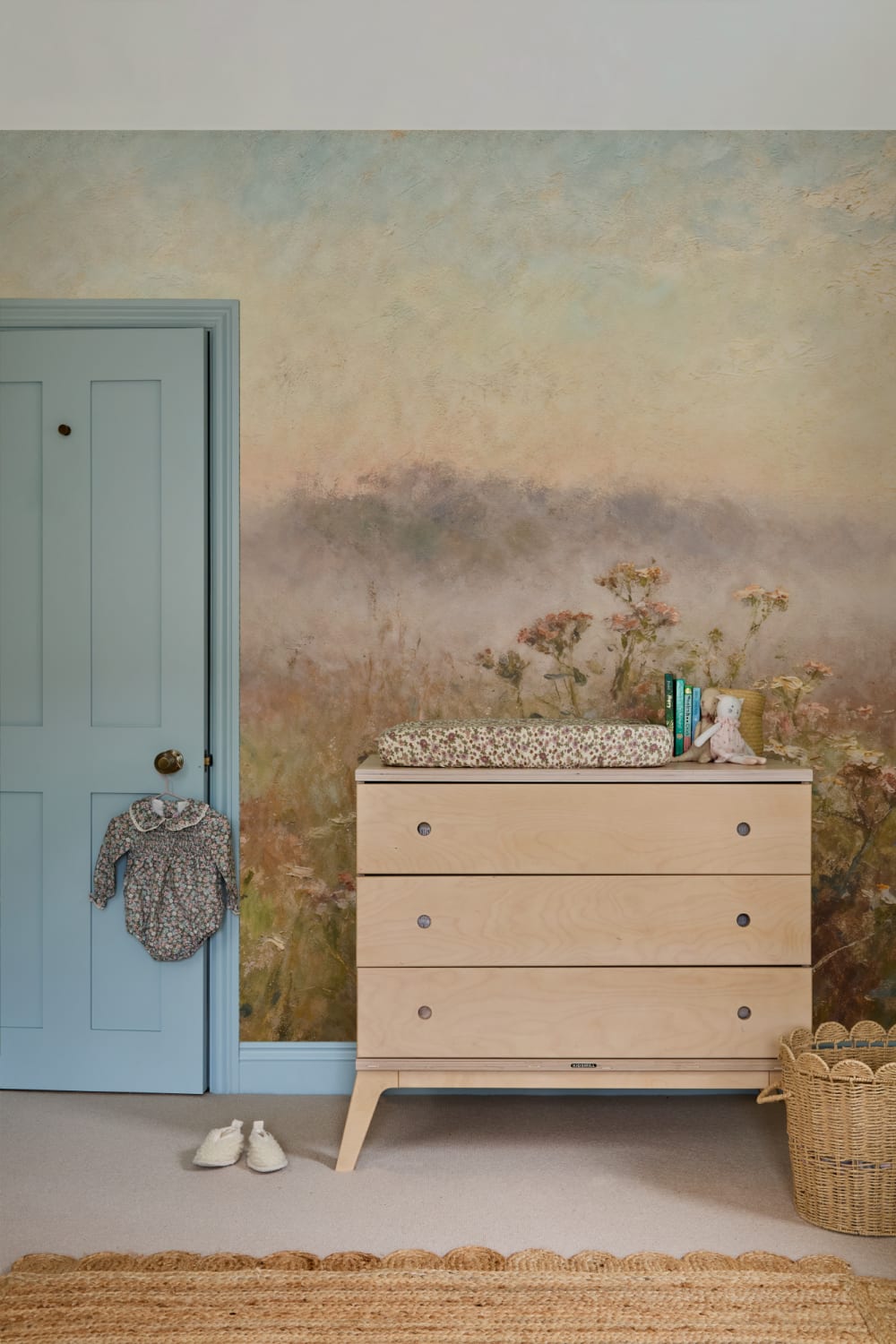 Multicolor Tranquil Meadow Landscape Wall Mural
