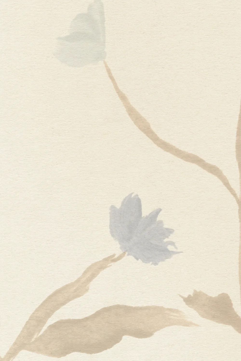 Neutrale Bloemen Aquarel Botanische Sereniteit Muurschildering