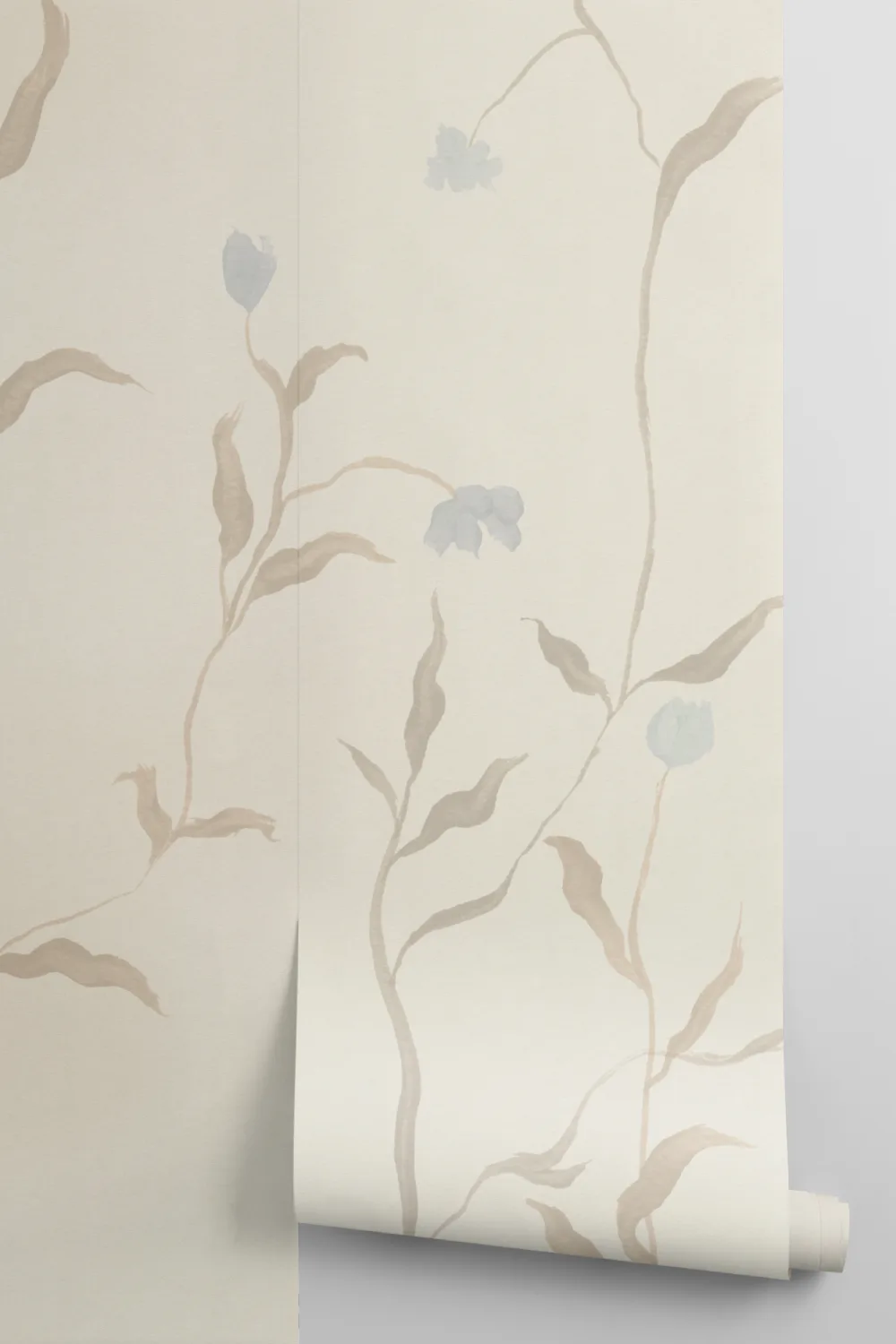Neutrale Bloemen Aquarel Botanische Sereniteit Muurschildering