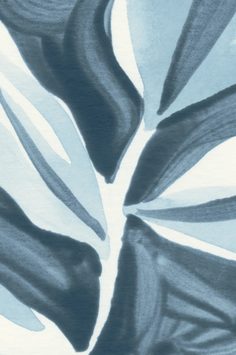 Blue Floral Elegant Botanical Design Wall Mural