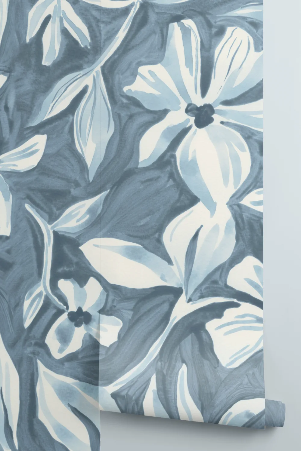 Blue Floral Elegant Botanical Design Wall Mural