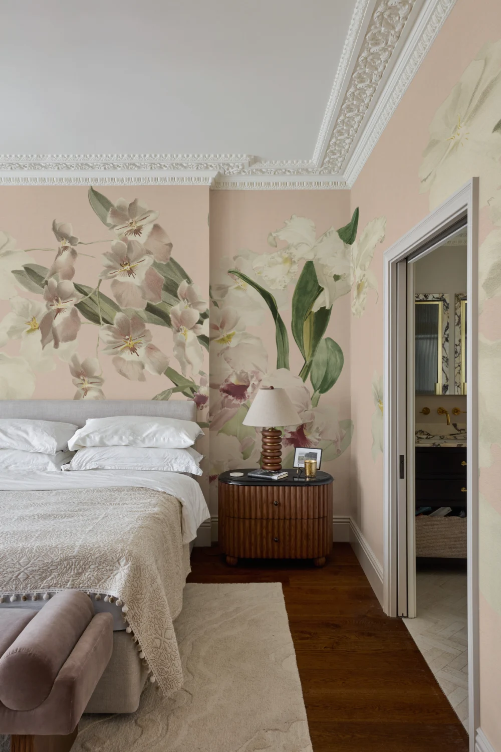 Soft Pastel Floral Velvet Bloom Mural For Elegant Spaces