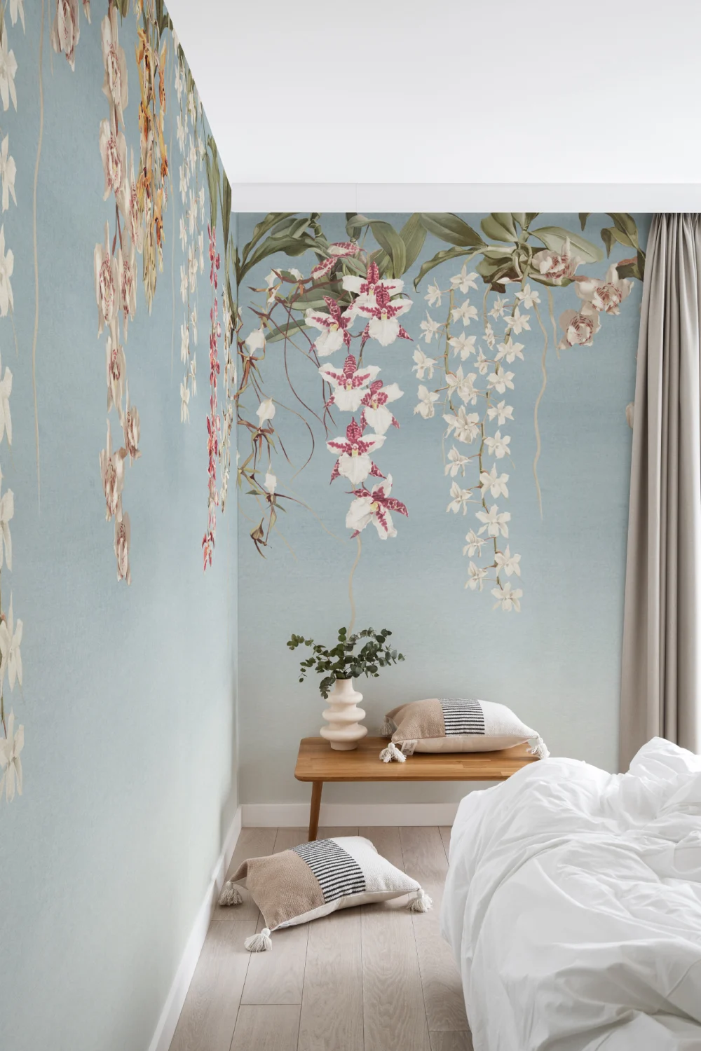 Multicolor Floral Elegance Mural for a Serene Atmosphere
