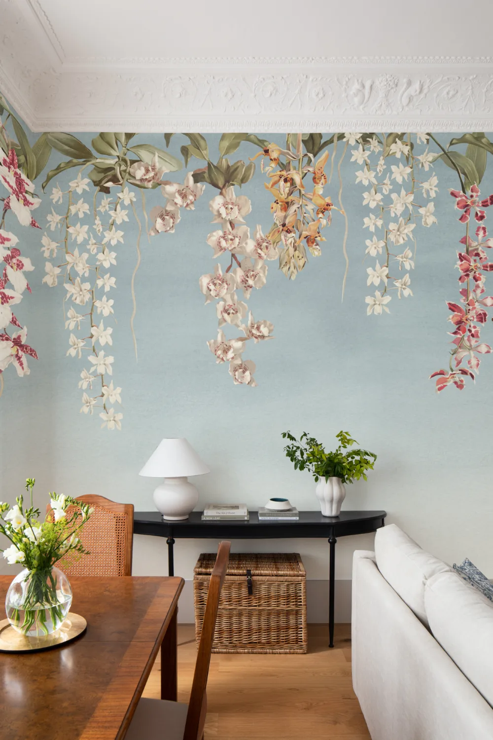 Multicolor Floral Elegance Mural for a Serene Atmosphere