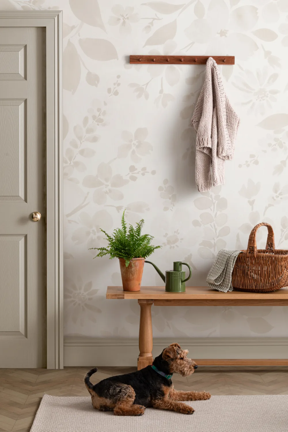 Neutral Watercolor Flower Wall Mural