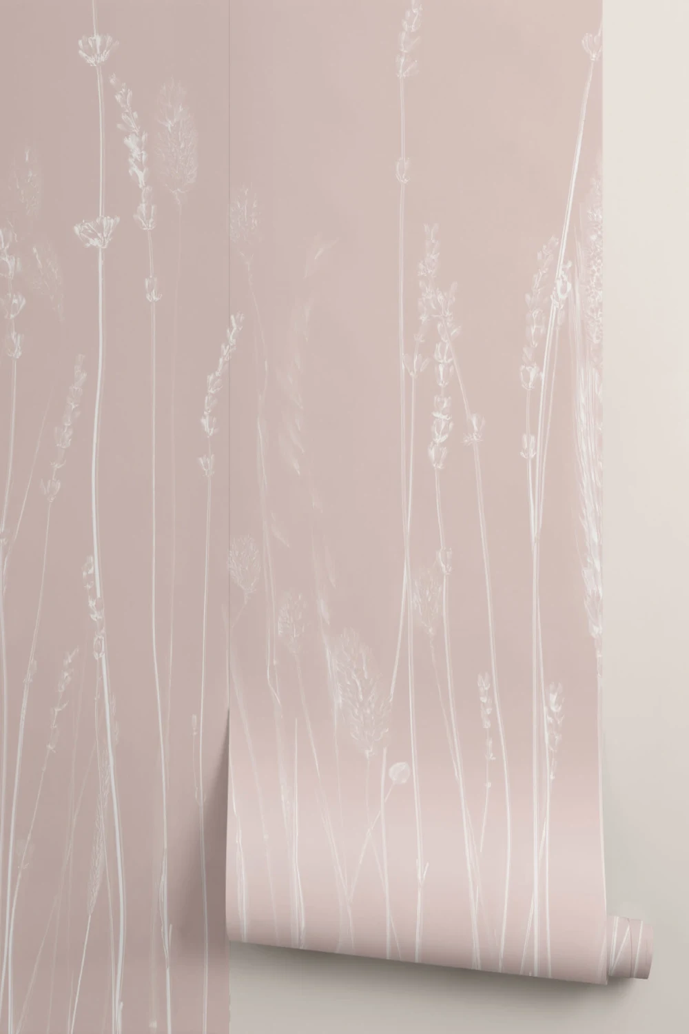 Light Pink Dried Flowers Wall Mural