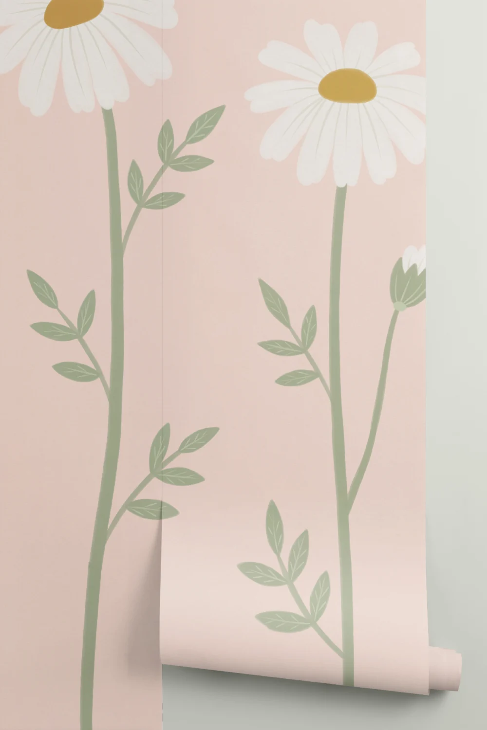 Pink Floral Nature Kids' Delightful Daisy Blossom Mural