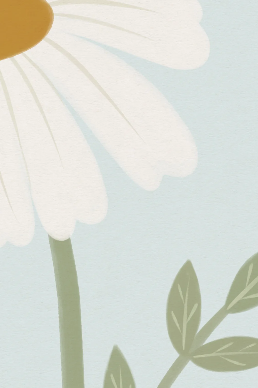 Soft Blue Daisy Floral Wall Mural For Calm Spaces