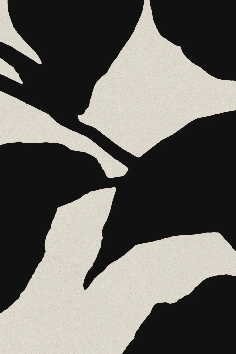 Black Botanical Silhouette Classic Art Mural