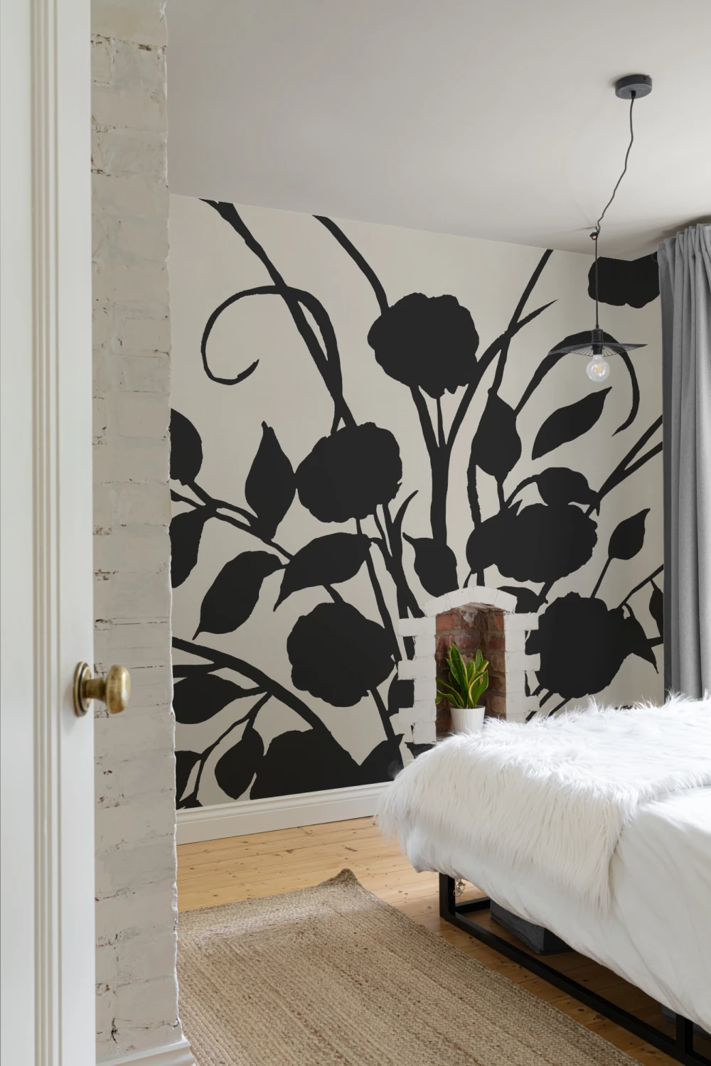 Black Botanical Silhouette Classic Art Mural