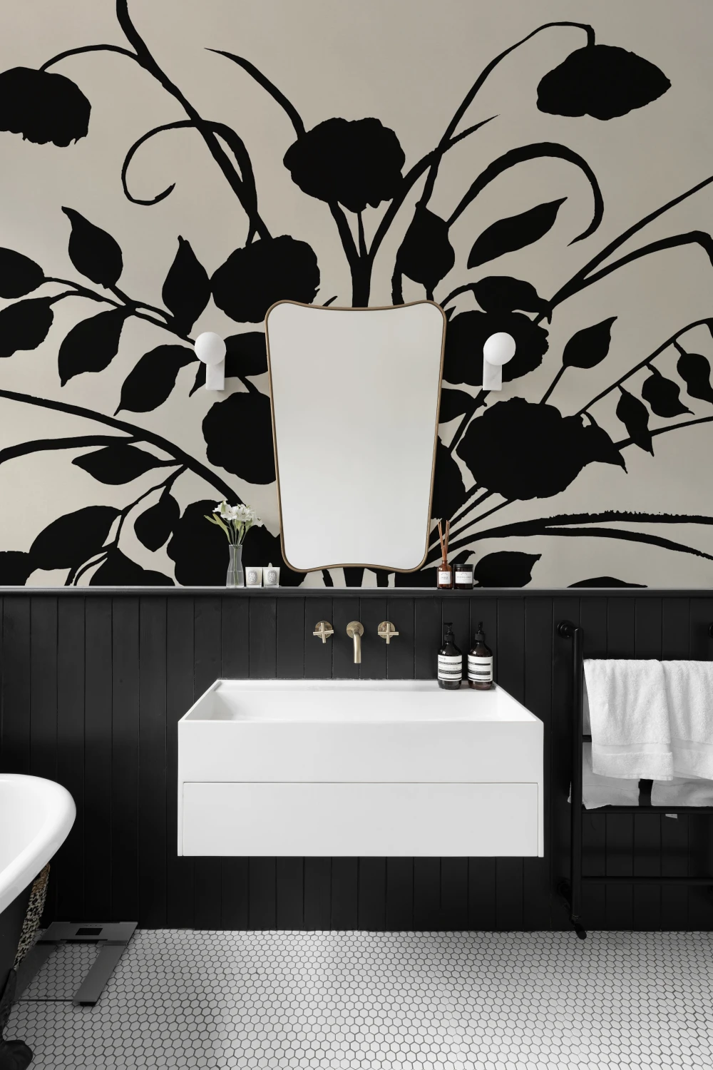 Black Botanical Silhouette Classic Art Mural