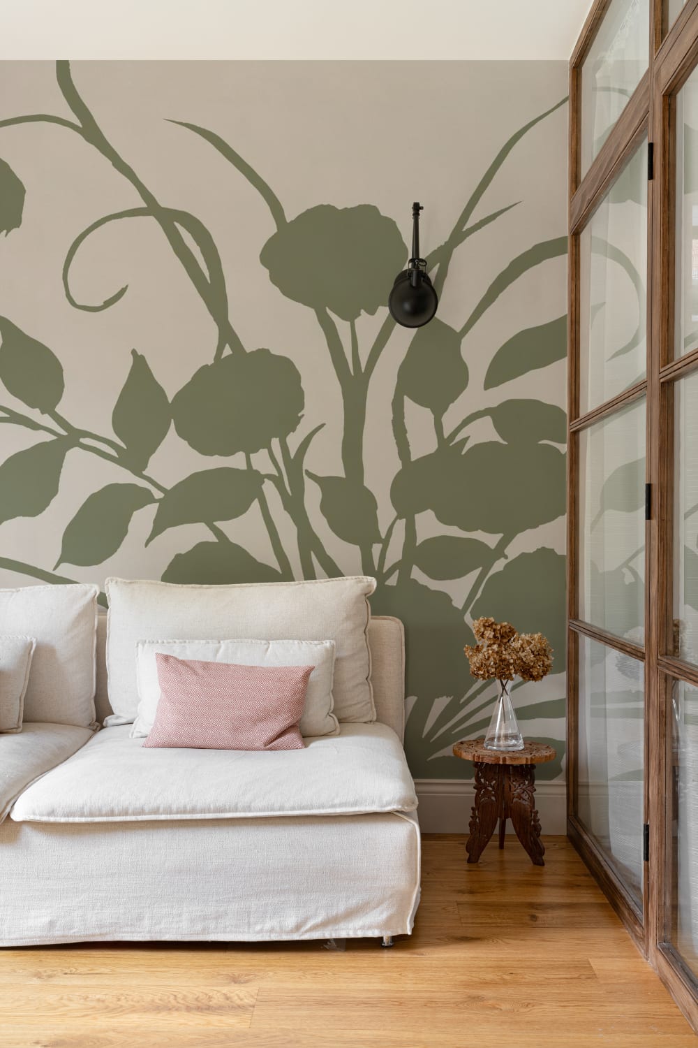 Design botanic artizanal verde contemporan pentru murale