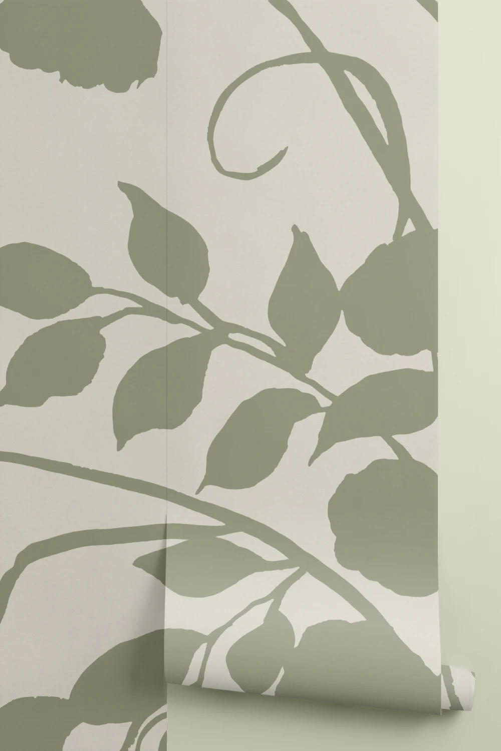 Design botanic artizanal verde contemporan pentru murale